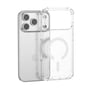 4smarts Hybrid Case Ibiza vises ved siden af en iPhone set bagfra, så coverets gennemsigtige bagside og kamerahul ses.