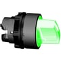 Schneider Electric Harmony Style 5 drejegreb med grønt lys, kompatibel med XB5-A serien og med et integreret LED-lys.