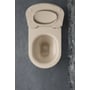 GSI Tono back-to-wall-toilet i mat cretafarve set ovenfra med den åbne skål og sædelåget slået op.