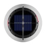 SpectrumLED Lumina Orb solcellelampens solcellepanel ses oppefra med håndtaget hen over panelet.