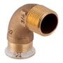 Geberit Mapress 90° kobbervinkel fitting med muffe og 2" gevindnippel, 54mm diameter.