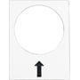 Schneider Electric ZB2BY4907 symbolskilt i hvid plast med sort pil pegende opad, 30 x 40 mm.