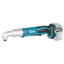 Makita 18V vinkelslagskruetrækker med 1/4" værktøjsopsætning og LXT batteri, viser det kompakte design med blå og sorte detaljer.