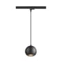 SLV LIGHT EYE 150 3F pendel i mat sort med en enkel sort ophængsledning til skinnesystem.