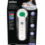 Braun No Touch + Touch termometer i æske med dansk tekst. Fremviser funktioner som Age Precision og klinisk præcision.