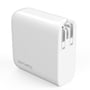 Isoleret 4smarts GaN Flex 65W hvid oplader vist fra siden, med fokus på det kompakte design og det foldbare stik.