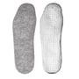 Sika Footwear 68145 Thermo indlægssål i str. 38, viser oversiden i gråt filt og undersiden med reflekterende folielag.