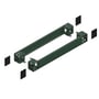 Schneider Electric sokkelfront for SM-serien, 100 x 1200mm, med monteringsdetaljer i mørkegrøn metal.