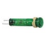 Schneider Electric grøn lysdiode til indikatorløsninger, Ø 8 mm, med sort frontring og messing fatning, IP40/IP65, 24VDC.