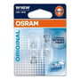 OSRAM Automotive Original Aux pærer W16W, 12V 16W med W2.1x9.5d sokkel, vist i 2-pak på blisterkort i blå og orange design.