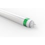 Detaljeret vinkel af LEDlife T8 RA90 Pro LED rørets ende med G13 fatning og grøn detaljering.