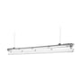 SpectrumLED Limea T8 LED-armatur på 120 cm set nedefra med åbent dæksel og synlige fatninger.
