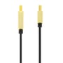 Deltaco HDMI-kablets sorte ledning ender i to guldfarvede stik, set fra bagsiden uden synlig HDMI-mærkning.