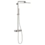 Grohe Euphoria SmartControl termostatbatteri med stor hovedbruser og håndbruser i stålfinish.