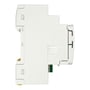 Schneider Electric SpaceLogic KNX DALI-gateway set fra siden, hvor den trinvise form og den grønne frontkant ses.