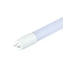 G13-fatningen med de to metalstifter ses tæt på V-TAC T8 LED-rør Samsung60 på 10 W.