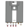 Danfoss VXE Solo HOFOR varmeunit på 25kW, vist frontalt med display, ventiler og trykmålere.