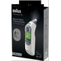 Braun Thermoscan 7+ øretermometer i originalemballage, med fokus på produktets design og teknologi.