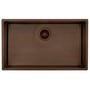 Lavabo Kubus 700 Soft køkkenvask i bruneret massiv messing med firkantet design og runde hjørner.