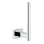 Grohe Essentials Cube reserve toiletrullholder i blank krom med et moderne, firkantet monteringsbeslag med skjulte skruer.