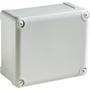 Schneider Electric Thalassa TBP polycarbonat kasse med gråt låg, viser robust design med afrundede hjørner og synlige skruer.