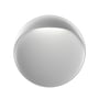 Louis Poulsen Flindt Væg Ø400 LED-DA lampe vist forfra på hvid baggrund, aluminiumsfinish.