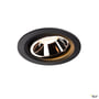 SLV NUMINOS MOVE L indbygningsspot i sort med krom detaljer, 25W, 2700K og 40° lysspredning.