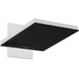 Hansgrohe Pulsify E hovedbruser 260x260mm i mat hvid med sort stråleplade og integreret Hansgrohe logo.