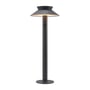 Elegant Justina Solar havelampe i antracit metal, solcelledrevet med en bred skærm og synlig kontakt.