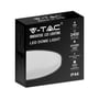 Emballagen til V-Tac 24W LED loftslampe med specifikationer som 3000K og IP44 trykt på siden.