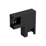 Fladvinkel WGX-S LSN 130x72 mm i sort RAL9017/30 fra Wibe Ladders, vist med en monteringsdetalje.