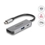 DeLock USB-C-adapter til HDMI set forfra med HDMI-, USB-A- og USB-C PD-porte synlige.