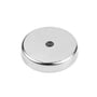 Diesella ferrit pottemagnet Ø40 mm uden gevind, med et simpelt, rundt hul i midten af magnetens overflade.