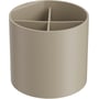 Hansgrohe bæger med fire rum i beige, mat overflade og diskret brandnavn øverst. Måler 126x126x108 mm.