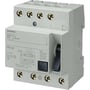 Siemens SIQUENCE PFI-fejlstrømsafbryder type B, 40 A, 4-polet og 300 mA, vist mindre med front og betjeningsarm.