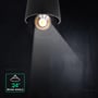 V-TAC LED-påbygningsspot lyser en smal kegle; grafikken angiver en spredningsvinkel på 24 grader.