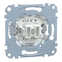 Merten korrespondance/1 polet afbryder indsats MEG3616-0000 med metalramme og synlige tilslutningsklemmer.