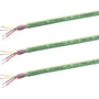 Siemens Ethernet TP Cord 15/RJ45 på 2 meter illustreres med tre grønne industrikabler med synlige, farvede ledere.