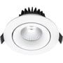 Nordtronic Velia Tilt LED indbygningsspot 230V 10,9W 3000K IP44, kipvinkel 30°, hvid, rund