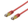 DELTACO S/FTP Cat6a patch kabel, LSZH, 0,5 meter, rød