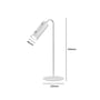 Målskitse af den hvide 3-i-1 LED-lampe med højde på 330 mm, lampehoved på 40 mm og fod på 120 mm.