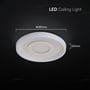 Målskitse af den runde V-TAC VT-84241 LED-loftslampe med diameter på 480 mm og dybde på 60 mm.