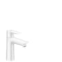 Hansgrohe HG Talis E110 HV håndvaskarmatur i mat hvid med elegant, minimalistisk design og kromdetaljer.