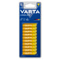 Varta Longlife AAA batteripakning med 30 stk. alkaline batterier, trykt på blå baggrund med gul tekst.
