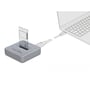Illustration af Delock M.2 NVMe SSD dockingstation forbundet til en bærbar computer via USB.