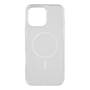 Bagsiden af det transparente Essentials MagSafe-cover til iPhone 16 Pro Max med kamerahul øverst til venstre.