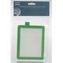 Frontvisning af Nordic Quality microfilter til støvsugere, med grøn ramme og hvidt filter i klar emballage.