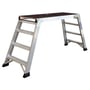 JUMBO Mega arbejdsbuk i aluminium med 4 trin og en stor platform på 130x45 cm, ideel til professionelt brug.