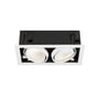 SLV KADUX downlight i hvid/sort, viser to justerbare lamper med hvid ramme på en hvid baggrund.