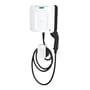 Orbis VIARIS EXO 3F-ladeboks set skråt forfra med sort 5 m Type 2-kabel hængende i en løkke og kabelholder.